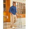 imageCOOFANDY Mens Cable Knit Sweater Casual Long Leeve Crewneck Pullover Sweaters Twist Textured Fisherman SweaterBlue