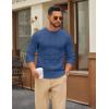 imageCOOFANDY Mens Cable Knit Sweater Casual Long Leeve Crewneck Pullover Sweaters Twist Textured Fisherman SweaterBlue