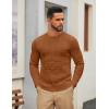 imageCOOFANDY Mens Cable Knit Sweater Casual Long Leeve Crewneck Pullover Sweaters Twist Textured Fisherman SweaterBrown