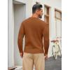 imageCOOFANDY Mens Cable Knit Sweater Casual Long Leeve Crewneck Pullover Sweaters Twist Textured Fisherman SweaterBrown