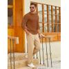 imageCOOFANDY Mens Cable Knit Sweater Casual Long Leeve Crewneck Pullover Sweaters Twist Textured Fisherman SweaterBrown