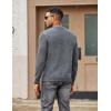 imageCOOFANDY Mens Cable Knit Sweater Casual Long Leeve Crewneck Pullover Sweaters Twist Textured Fisherman SweaterDark Grey
