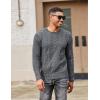 imageCOOFANDY Mens Cable Knit Sweater Casual Long Leeve Crewneck Pullover Sweaters Twist Textured Fisherman SweaterDark Grey