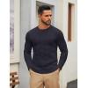 imageCOOFANDY Mens Cable Knit Sweater Casual Long Leeve Crewneck Pullover Sweaters Twist Textured Fisherman SweaterNavy Blue