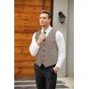 imageCOOFANDY Mens Casual Business Vests Lightweight Waistcoat Slim Fit Suit VestBrown Plaid