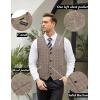 imageCOOFANDY Mens Casual Business Vests Lightweight Waistcoat Slim Fit Suit VestBrown Plaid