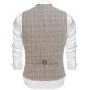 imageCOOFANDY Mens Casual Business Vests Lightweight Waistcoat Slim Fit Suit VestBrown Plaid