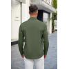imageCOOFANDY Mens Casual Button Down Shirt Long Sleeve Untucked Shirt Stretch Denim Dress Shirt with PocketsArmy Green