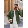 imageCOOFANDY Mens Casual Button Down Shirt Long Sleeve Untucked Shirt Stretch Denim Dress Shirt with PocketsArmy Green