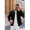 imageCOOFANDY Mens Casual Button Down Shirt Long Sleeve Untucked Shirt Stretch Denim Dress Shirt with PocketsBlack