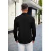 imageCOOFANDY Mens Casual Button Down Shirt Long Sleeve Untucked Shirt Stretch Denim Dress Shirt with PocketsBlack