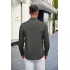 imageCOOFANDY Mens Casual Button Down Shirt Long Sleeve Untucked Shirt Stretch Denim Dress Shirt with PocketsDark Gray
