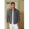 imageCOOFANDY Mens Casual Button Down Shirt Long Sleeve Untucked Shirt Stretch Denim Dress Shirt with PocketsDark Gray