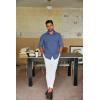 imageCOOFANDY Mens Casual Button Down Shirt Long Sleeve Untucked Shirt Stretch Denim Dress Shirt with PocketsDeep Blue