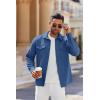 imageCOOFANDY Mens Casual Button Down Shirt Long Sleeve Untucked Shirt Stretch Denim Dress Shirt with PocketsDenim Blue