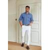 imageCOOFANDY Mens Casual Button Down Shirt Long Sleeve Untucked Shirt Stretch Denim Dress Shirt with PocketsDenim Blue