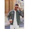 imageCOOFANDY Mens Casual Button Down Shirt Long Sleeve Untucked Shirt Stretch Denim Dress Shirt with PocketsGrey