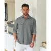 imageCOOFANDY Mens Casual Button Down Shirt Long Sleeve Untucked Shirt Stretch Denim Dress Shirt with PocketsGrey