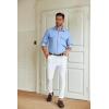 imageCOOFANDY Mens Casual Button Down Shirt Long Sleeve Untucked Shirt Stretch Denim Dress Shirt with PocketsLight Blue