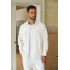 imageCOOFANDY Mens Casual Button Down Shirt Long Sleeve Untucked Shirt Stretch Denim Dress Shirt with PocketsWhite