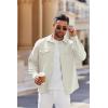 imageCOOFANDY Mens Casual Button Down Shirt Long Sleeve Untucked Shirt Stretch Denim Dress Shirt with PocketsWhite
