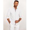 imageCOOFANDY Mens Casual Button Down Shirt Untucked Long Sleeve Stretch Denim Dress ShirtWhitered