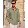 imageCOOFANDY Mens Casual Button Down Shirts Long Sleeve Wrinkle Free Untucked Dress ShirtsArmy Green
