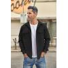 imageCOOFANDY Mens Casual Shirt Jacket Long Sleeve Button Down Overshirt Lightweight Shacket with PocketsBlack