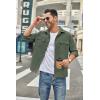 imageCOOFANDY Mens Casual Shirt Jacket Long Sleeve Button Down Overshirt Lightweight Shacket with PocketsDeep Army Green