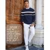 imageCOOFANDY Mens Crew Neck Sweaters Long Sleeve Lightweight Knit Dress Pullover SweatersStripesnavy Blue