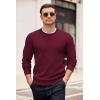 imageCOOFANDY Mens Crewneck Sweater Dress Long Sleeve Pullover Sweater Knit Lightweight SweatersDark Red