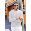 imageCOOFANDY Mens Crewneck Sweater Dress Long Sleeve Pullover Sweater Knit Lightweight SweatersWhite