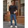 imageCOOFANDY Mens Crewneck Sweater Slim Fit Lightweight Knit Pullover Casual Dress Crew Neck Pullover SweatersBlack