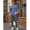 imageCOOFANDY Mens Crewneck Sweater Slim Fit Lightweight Knit Pullover Casual Dress Crew Neck Pullover SweatersBlue