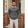 imageCOOFANDY Mens Crewneck Sweater Slim Fit Lightweight Knit Pullover Casual Dress Crew Neck Pullover SweatersDark Grey