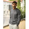 imageCOOFANDY Mens Crewneck Sweater Slim Fit Lightweight Knit Pullover Casual Dress Crew Neck Pullover SweatersDark Grey