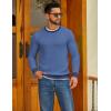 imageCOOFANDY Mens Crewneck Sweater Slim Fit Lightweight Knit Pullover Casual Dress Crew Neck Pullover SweatersDenim Blue  Navy Blue Edge