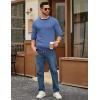 imageCOOFANDY Mens Crewneck Sweater Slim Fit Lightweight Knit Pullover Casual Dress Crew Neck Pullover SweatersDenim Blue  Navy Blue Edge
