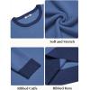 imageCOOFANDY Mens Crewneck Sweater Slim Fit Lightweight Knit Pullover Casual Dress Crew Neck Pullover SweatersDenim Blue  Navy Blue Edge