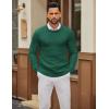imageCOOFANDY Mens Crewneck Sweater Slim Fit Lightweight Knit Pullover Casual Dress Crew Neck Pullover SweatersGreen
