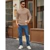 imageCOOFANDY Mens Crewneck Sweater Slim Fit Lightweight Knit Pullover Casual Dress Crew Neck Pullover SweatersKhaki