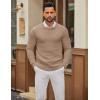 imageCOOFANDY Mens Crewneck Sweater Slim Fit Lightweight Knit Pullover Casual Dress Crew Neck Pullover SweatersKhaki