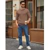 imageCOOFANDY Mens Crewneck Sweater Slim Fit Lightweight Knit Pullover Casual Dress Crew Neck Pullover SweatersLight Brown  Dark Brown Edge