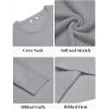 imageCOOFANDY Mens Crewneck Sweater Slim Fit Lightweight Knit Pullover Casual Dress Crew Neck Pullover SweatersLight Grey
