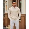 imageCOOFANDY Mens Crewneck Sweater Slim Fit Lightweight Knit Pullover Casual Dress Crew Neck Pullover SweatersLight Khaki