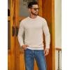 imageCOOFANDY Mens Crewneck Sweater Slim Fit Lightweight Knit Pullover Casual Dress Crew Neck Pullover SweatersLight Khaki
