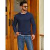imageCOOFANDY Mens Crewneck Sweater Slim Fit Lightweight Knit Pullover Casual Dress Crew Neck Pullover SweatersNavy Blue