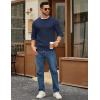 imageCOOFANDY Mens Crewneck Sweater Slim Fit Lightweight Knit Pullover Casual Dress Crew Neck Pullover SweatersNavy Blue
