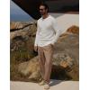imageCOOFANDY Mens Crewneck Sweater Slim Fit Lightweight Knit Pullover Casual Dress Crew Neck Pullover SweatersWhite
