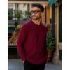 imageCOOFANDY Mens Crewneck Sweater Slim Fit Lightweight Knit Pullover Casual Dress Crew Neck Pullover SweatersWine Red
